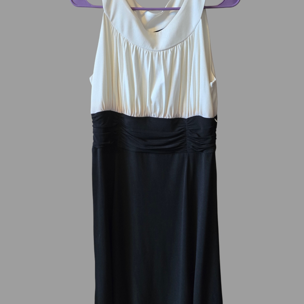 George Black and White Strapless Dress